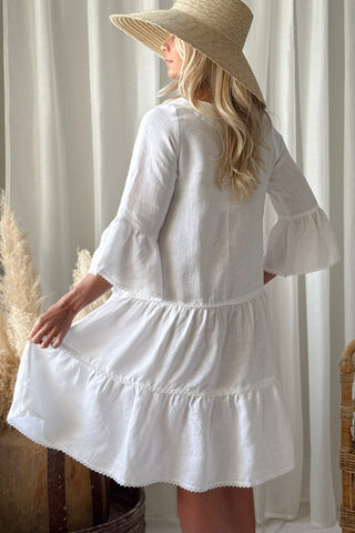 Daffodil pellavamekko, white + white lace