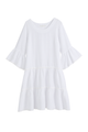 Daffodil linen dress, white + white lace