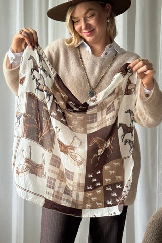 Derby Horse scarf, light