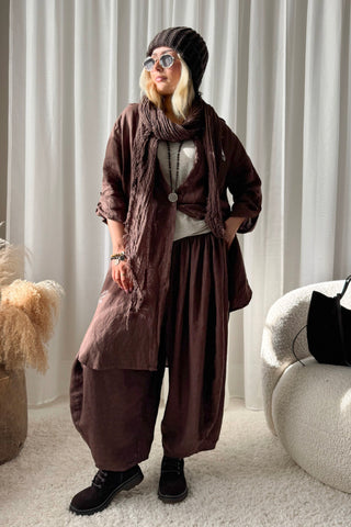 Dianne linen shirt, coffee