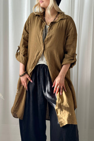 Dianne linen shirt, moss green