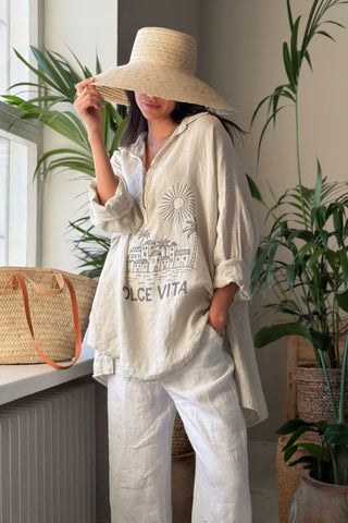 Dolce Vita linen shirt, sand