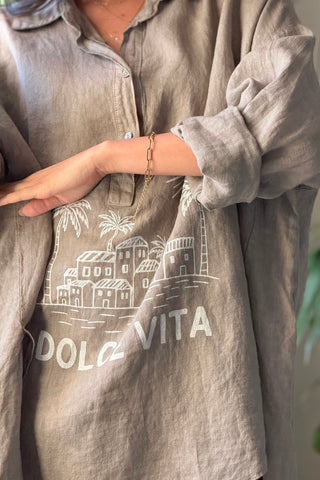 Dolce Vita pellavapaita, taupe