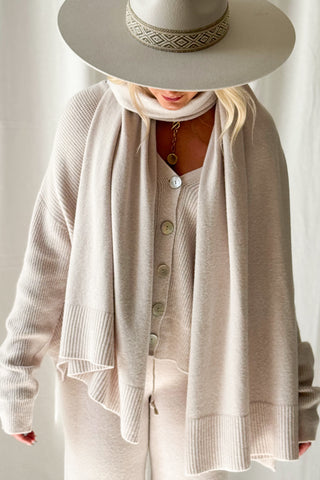 Dolly viskoosineulehuivi, light beige