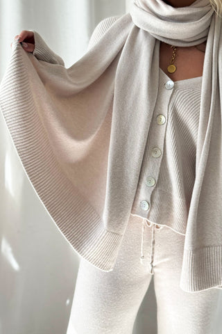 Dolly viskoosineulehuivi, light beige