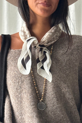 Dots scarf, taupe