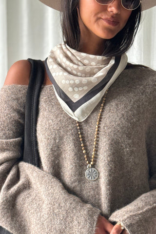 Dots scarf, taupe