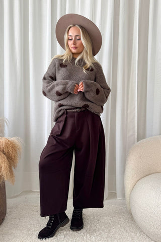 Dots neule, taupe