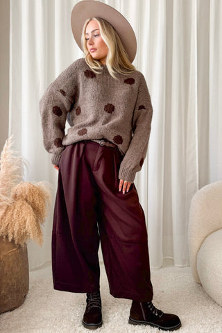 Dots neule, taupe