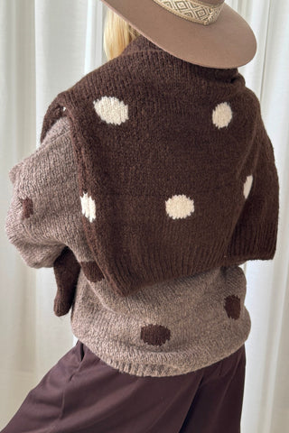 Dots neule, taupe