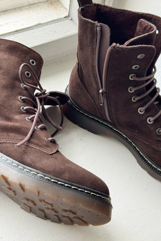 Efany suede ankle boots, dark brown