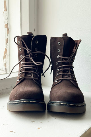 Efany suede ankle boots, dark brown