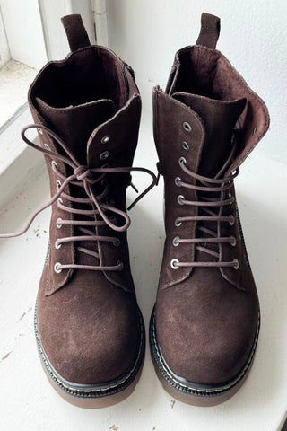 Efany suede ankle boots, dark brown