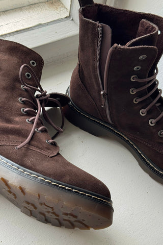 Efany suede ankle boots, dark brown