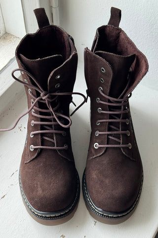 Efany suede ankle boots, dark brown