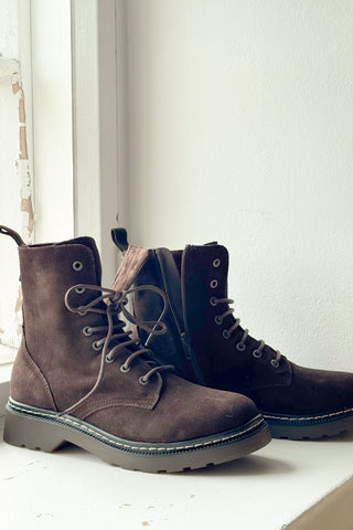 Efany suede ankle boots, dark brown