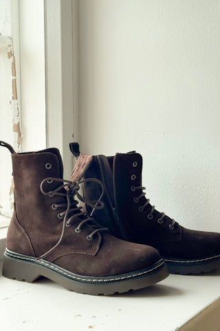 Efany suede ankle boots, dark brown