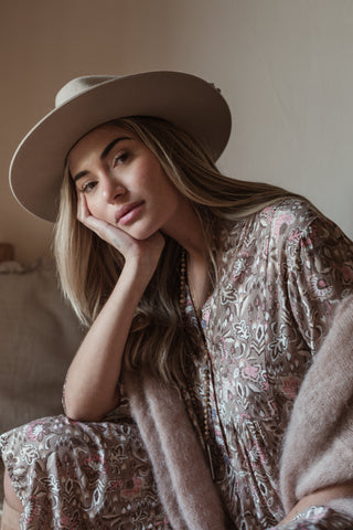 Elena viskoosimekko, taupe