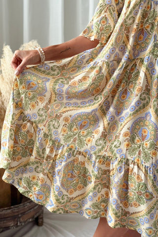 Elena viskoosimekko, ibiza olive