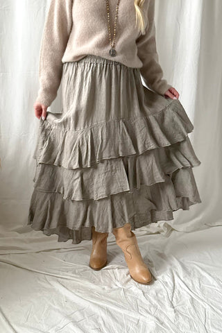 Elixir frilla pellavahame, taupe