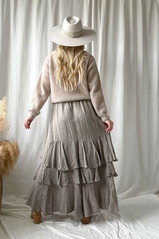 Elixir frilla pellavahame, taupe