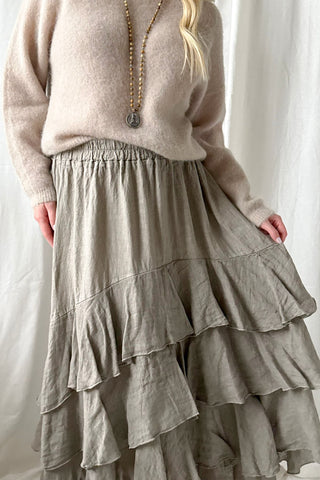 Elixir frilla pellavahame, taupe