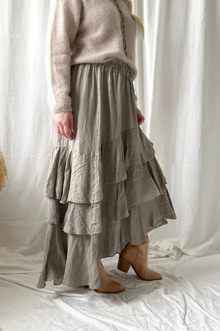 Elixir frilla pellavahame, taupe