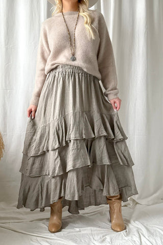 Elixir frilla pellavahame, taupe