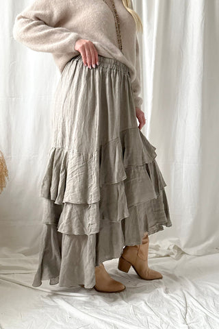 Elixir frilla pellavahame, taupe