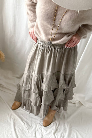 Elixir frilla pellavahame, taupe