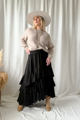 Elixir frilla pellavahame, musta