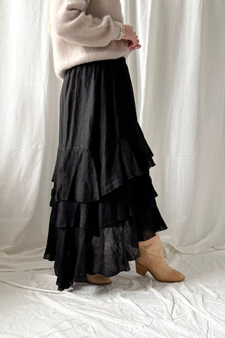 Elixir frilla pellavahame, musta