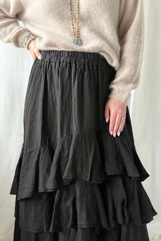 Elixir frilla pellavahame, musta