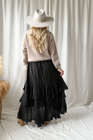 Elixir frilla pellavahame, musta