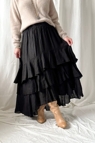 Elixir frilla pellavahame, musta