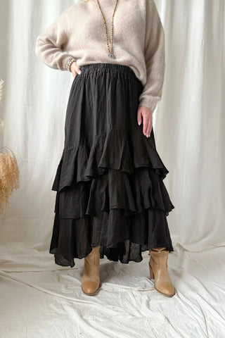 Elixir frilla pellavahame, musta