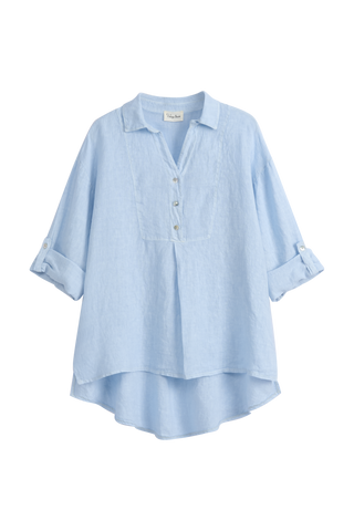 Ella linen shirt, light blue