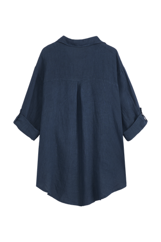 Ella linen shirt, navy