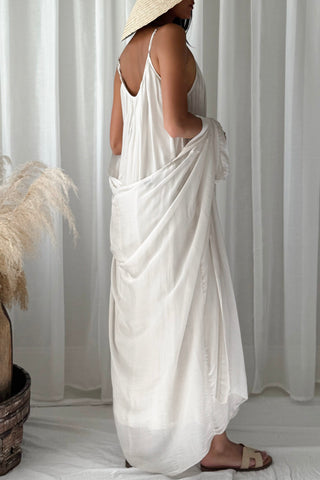 Emika silk-viscose kimono, beige