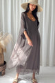 Emika silk-viscose kimono, coffee
