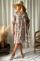 Emilia puuvillamekko, off white cottage floral