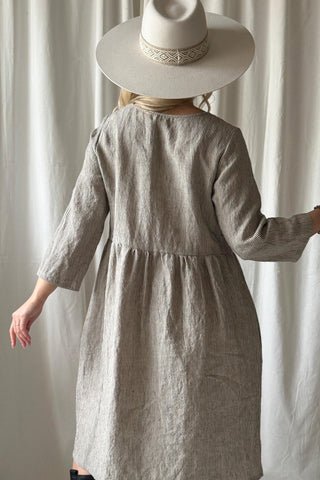 Emma pellavamekko, pinstripe