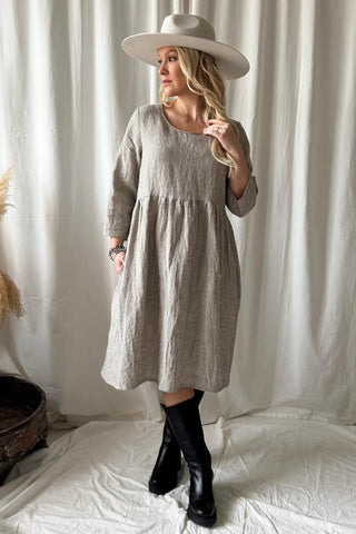 Emma pellavamekko, pinstripe