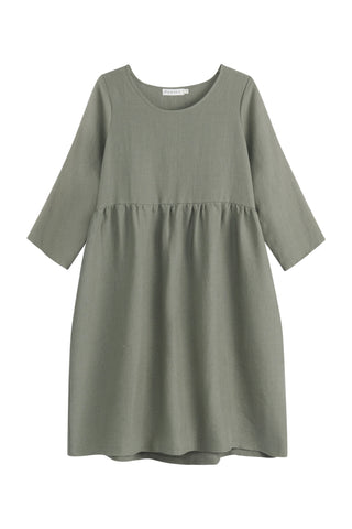 Emma linen dress, camo
