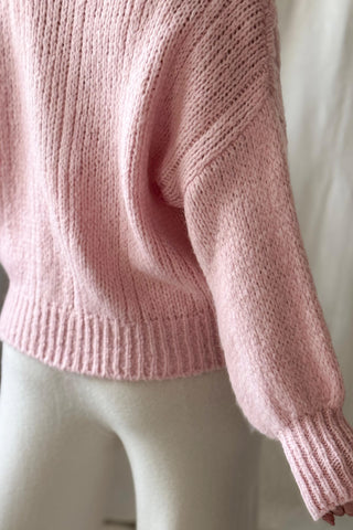 Faustine cable knit jumper, baby pink
