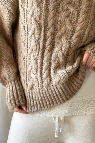 Faustine palmikkoneule, caramel