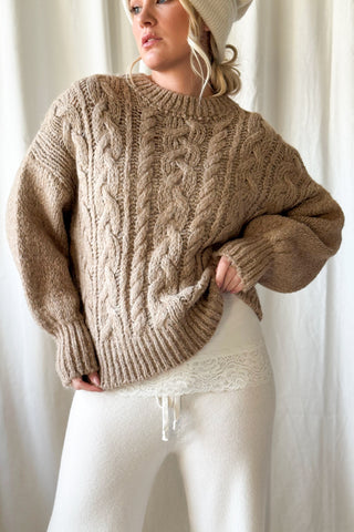 Faustine palmikkoneule, caramel