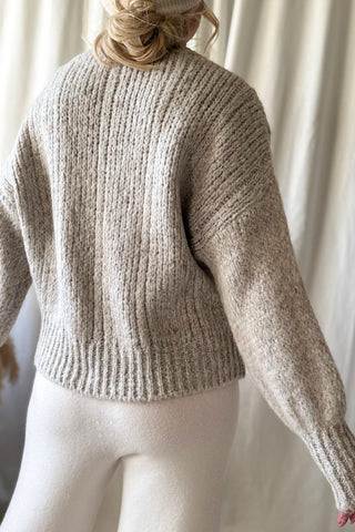 Faustine palmikkoneule, melange beige