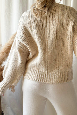 Faustine palmikkoneule, luonnonvalkoinen