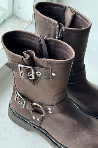 Feikon biker boots, chocolate